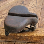 Sattel FONGERS "Gesundheitssattel" für Tourenrad, Leder braun, Gestell schwarz, original 30er-50er J., gebr. 