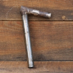 Winkelsattelstütze BRENNABOR, Durchmesser: ca. 22,2 mm, Schaftlänge: ca 170 mm, vernickelt, orig. 10er/20er Jahre, gebr. 