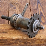 Nabe Hinterrad Fahrrad, ROTAX Rücktrittnabe, 1910er/20er J., vernickelt, 40 Loch!!! gebr. 