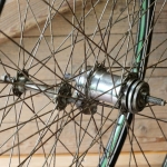 Laufradsatz 28 Zoll, Außendurchmesser ca. 650 mm, für Wulstbereifung, 30er-50er J., WECO-bzw. STYRIA-Nabe, gebr. 