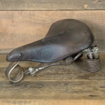 Sattel PANTHER/Braunschweig, Herren, Leder braun, Gestell vernickelt, original 1910er/20er J., gebr. 