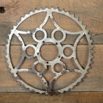 Kettenblatt, 1900er/10er J., 5/8 Zoll, 51 Zähne, 5-Punkt Verschraubung, vernickelt, gebr. 