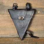 Werkzeugtasche für Herrenrad, Dreiecksform, Leder braun, original 1910er/1920er J., gebr. 