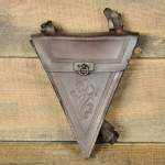 Werkzeugtasche für Herrenrad, Dreiecksform, Leder braun, original 1910er/1920er J., gebr. 