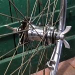 Hinterrad, 26 Zoll (559), um 1970, RIGIDA-Felge verchromt, F&S Torpedo-Nabe, gebr. 