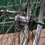 Laufradsatz, 28 Zoll (622mm), für Hollandrad, 70er/80er J., SCHÜRMANN Westwood-Felgen verchromt, F&S Torpedo-Nabe, gebr. 