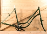 Fahrradrahmen/Frameset, Stahl, Damenenausführung "Schwanenhals" für Tourenrad 28 Zoll, 90er J.,dunkelgrün, NOS 
