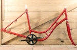 Fahrradrahmen/Frameset, Stahl, Damenenausführung "Schwanenhals" für Tourenrad 28 Zoll, 90er J., rotbraun, NOS 