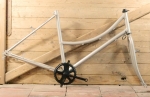 Fahrradrahmen/Frameset, Stahl, Damenenausführung für Treckingrad 28 Zoll, 90er J.,silbergrau, NOS 