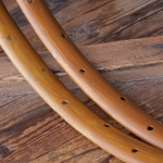 Wulstfelgen Paar ideal für Motorfahrrad, 28 x 1.75 (622mm), Holzimitat-Lackierung, Breite ca. 35mm, 36 Loch, gebr. 