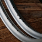 Felgen-Paar für Drahtreifen Moped, 23 x 2.00, silber, Breite ca. 38mm, 36 Loch, NOS 