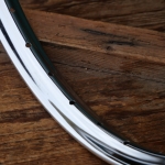 Felge J. HEINRICHS für Drahtreifen Moped, 23 x 2.00, Stahl verchromt, Breite ca. 37mm, 36 Loch, NOS 