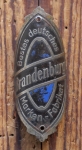 Steuerkopfschild BRANDENBURG, 20er/30er Jahre, Messing vernickelt/lackiert, gebr. 