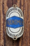 Steuerkopfschild PHÄNOMEN/Hamburg, 50er Jahre, Messing lackiert, gebr. 