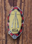 Steuerkopfschild BSA/England, 60er/70er Jahre, Alu lackiert, gebr. 