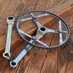 Kurbelsatz PWB für Sport-/Rennrad, orig. 30er-50er Jahre, verchromt, für Keillager, gebr. 