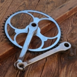 Kurbelsatz für Sportrad, DDR orig. 50er/60er Jahre, verchromt, für Keillager, gebr. 