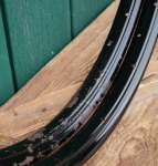 Felgensatz, 28 Zoll (622), Stahl schwarz lackiert, 30er/40er J., NOS 