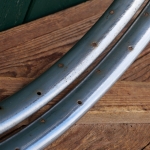 Felgensatz, 26 Zoll Durchmesser ca. 600mm, für Wulstbereifung, Stahl verchromt, 30er J., NOS 