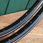 Felgensatz, 28 Zoll (622), für Drahtbereifung, Stahl schwarz, WW2 30er/40er J., gebr. 