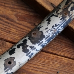 Fahrrad-Wulstfelge 28 Zoll Außendurchmesser ca. 645 mm, 20er/30er J., schwarz, Linien silber, gebr. 