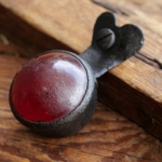 Rückstrahler, orig. 30er Jahre, Stahl lackiert, Domlinsen-Echtglas, gebr. 