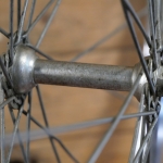 Vorderrad mit SCHÜRMANN-Felge, verchromt, 28 Zoll (622), 70er/80er J., Nabe UNION, gebr. 