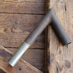 Winkelsattelstütze, Durchmesser: ca. 22,0 mm, Schaftlänge: ca 140 mm, orig. 10er-30er  Jahre, gebr. 
