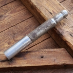 Sattelstütze, oben geschlossen, für Rennrad, Durchmesser: ca. 26,4 mm, verchromt, 30er-50er J.,  gebr. 