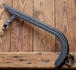 Kettenschutz, schwarz, Linien blau/weiß, Länge ca. 40 cm, orig. 30er-50er J., NOS 