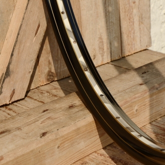 Fahrradfelge 28" x 1,75 (ISO/ETRTO 622mm), schwarz, 36 Loch, Dek.21a gold gefl. gold