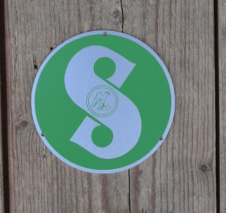 Sachs - Emblem, grün, incl. Alunieten zur Befestigung auf der Polradkappe, D=70mm 
