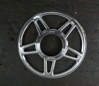Speichenschutzscheibe, orig. 50-70er Jahre, NOS von REG/Italy, verchromt, passt hinter jeden Schraubkranz  