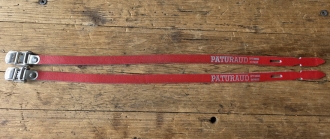Pedalriemen PATURAUD, NOS 50-70er Jahre, Leder, rot, beste Riemen Ihrer Zeit! 
