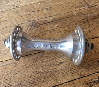 Nabe Vorderrad "PELISSIER", Aluminium, 60/70er Jahre, NOS, 36Loch,  pass. für Schnellspanner 