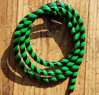 Zierspirale / Bowdenzugummantelung, grün/schwarz, 120cm lang, orig. Altbestand 60/70er J. 