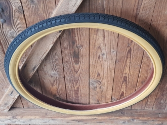 Fahrrad Reifen, 24 x 1.75 x 2 (47-507), braune Flanke, klassische Ausführung der 50-80er Jahre 