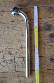 Lenker Vorbau Klapprad,   verchromt, D=22,0 mm, L= ca. gem. Bild,  KLemmung Standard 25,4 mm, ggf. leichte lagerungsbedingte Patina/Chrom 