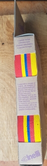 Lenkerband "CINELLI", gestreift rot-gelb-blau, hochwertiges Korkband, ohne Lenkerstopfen, orig. 80/90er Jahre, NOS     