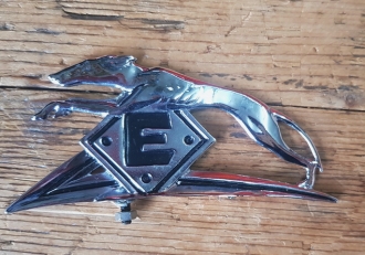 Schutzblechfigur EXPRESS Motorrad, älteres Replik / Einzelstück, verchromt, passend u.a. für 98 ccm Motorfahrrad, Sonderpreis 