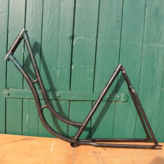 Fahrradrahmen "Opel", Damenausführung, schwarz mit Strahlenkopf blau, 28 Zoll 