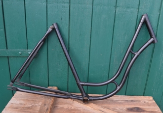 Fahrradrahmen 28 Zoll "Miele" 40/50er Jahre, Originallack schwarz, 