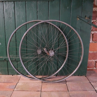 Laufradsatz 28 Zoll, "Schürmann" Felgen verchromt mit Patina, 60/70er Jahre 