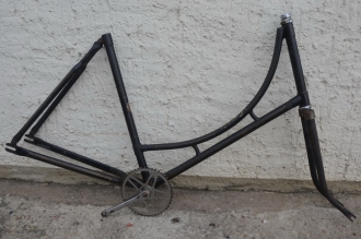 Fahrradrahmen "Gronia" Damenausf. 28 Zoll, Stahl, schwarz, RH=56 cm, 50er Jahre 