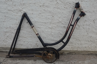 Fahrradrahmen "NSU" Damenausf. 28 Zoll, Stahl, schwarz, RH=55 cm, 60er Jahre 