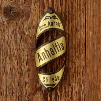 Steuerkopfschild  "ANHALTIA", 30/50er Jahre,  Originalschild aus Sammlungsauflösung ! 