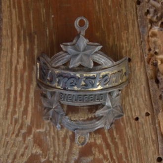 Steuerkopfschild DREISTERN, Bielefeld, 30-50er Jahre, Originalschild aus Sammlungsbestand 