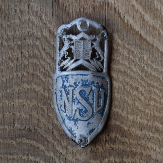 Steuerkopfschild NSU, 30er Jahre, Originalschild aus Sammlungsbestand 