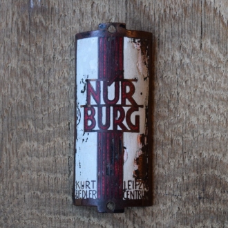 Steuerkopfschild Nürburg Kurt Fiedler Leipzig, 20-30er Jahre, Originalschild aus Sammlungsbestand 