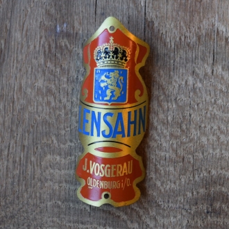 Steuerkopfschild Lensahn Oldenburg, 30-50er Jahre, Originalschild aus Sammlungsbestand 